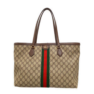 GUCCI Ophidia Supreme GG Tote Shoulder Bag Brown